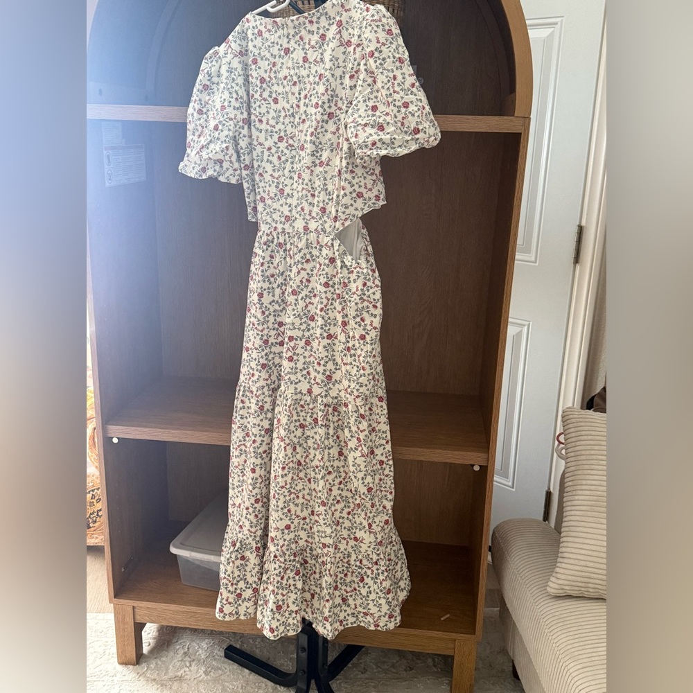 Wayf Cream Floral Maxi Dress